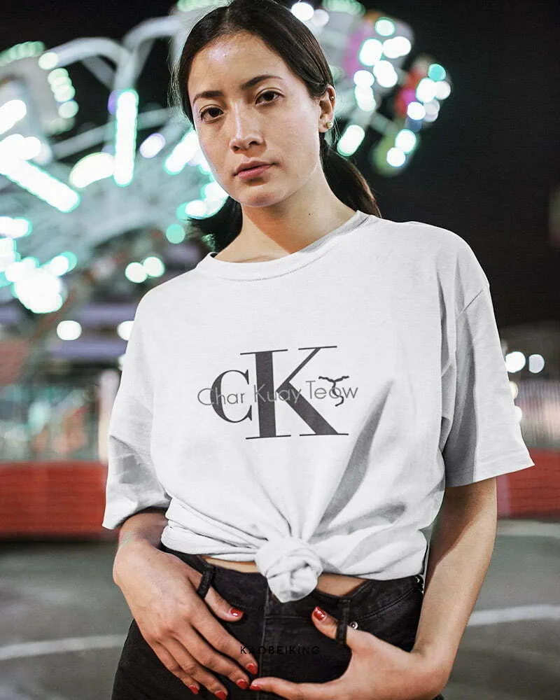 singapore-oversized-tshirt-streetwear-brief-style-woman-in-white-tee-CK-vinyl-print